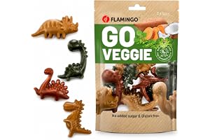 Flamingo godis hund – Veggie Dino Mix färgglad – storlek S – 120 g – glutenfri – original tuggbelöning