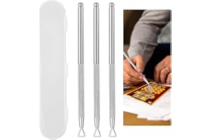 NQEUEPN 3szt Scratcher do Losów na Loterie, Stal Nierdzewna Zdrapka Lotto ze Schowkiem Metal Pomoc w Zdrapywaniu Etykiet Nieskazitelne Odsloniecia Latwe do Trzymania