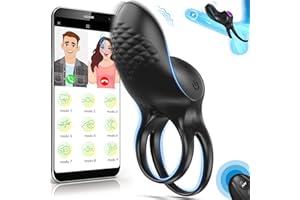 MECOFY Anillo Vibradorador para Pene Masculino Bluetooth - Vibrador sexual con Control Remoto y 9 modos - Juguetes Eróticos para Parejas