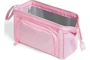 ANOMM Duży piórnik dla dziewcząt i chłopców, piórnik o dużej pojemności i uchwycie, przenośna torba do przechowywania artykułów piśmienniczych do szkoły, Rosa, casual