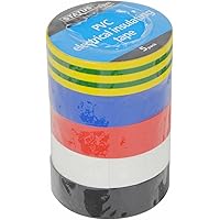 Status Electrical Tape, 10 Meters Insulation, Electrical Insulating Tape, 5 Pack Assorted Colours, S5PKPVCETX6