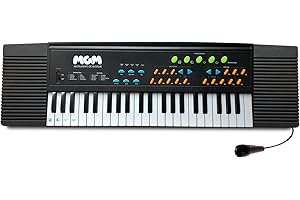 MGM WS - Synthétiseur - 37 Touches - Initiation - 610609 - 63 cm - Noir - Idéal Pour Les Débutants - Musique - Instrument - IZZY - Piano - Musicien Amateurs -Cable USB Inclus - Micro