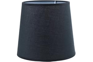 Sinta Lampenschirme 19cm/7.5 Inch Baumwolle Stoff Moderne Ersatz Lichtschirm Lampenschrim für E14/E27 Ersatzschirm Tischlampe Nachttischlampe Wandlampe,Schwarz