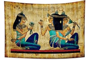 YONGFOTO 100x70cm Antico Egitto Arazzo Colore dipinto Sacerdotessa Abiti tradizionali Simbolo Antica civiltà Appeso a parete Arazzi per Casa Parete Decor Tovaglia Coperta