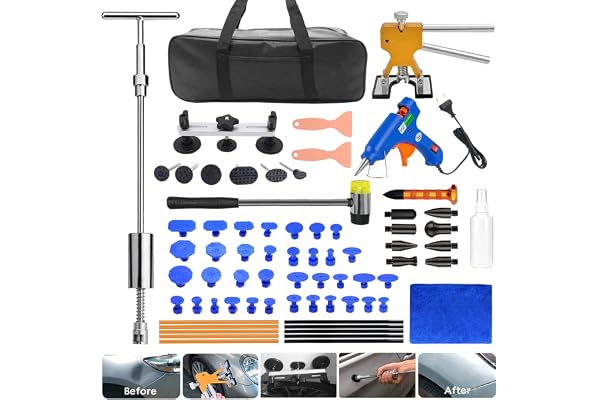 MENQANG Kit Debosselage sans Peinture, Dent Repair Outil de Retrait de dent Utilisé pour réparer Les Bosses sur la Surface des Voitures, des Portes et des réfrigérateurs (Gold)