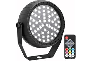 ‎TELBUM Telbum Stroboskop, Halloween Mini Stroboskop Blitzer für Parteien, Superhelle 54 RGB LED Strobe Lights mit Fernbedienung, Sound Aktiviert, Speed Control Blinkendes Licht für Raum DJ Bühne Partei 1Pack