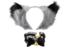 Makone Orecchie di Volpe Fascia per capelli Volpe Lupo Animale Accessori per capelli, Anime Orecchie di Volpe Adatto per bambini Adulti Carnevale, Compleanno Festival Party