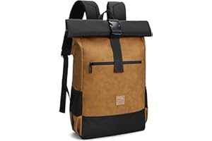 EverVanz Sacs à Dos Homme/Femme pour Ordinateur Portable 17 pouces - Imperméable- port de charge USB - Zip d’Accès Rapide - Roll Top - Résistant à l'eau - Loisirs/Affaire/Scolaire/Voyage/Randonnée