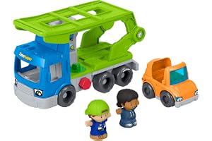 Fisher-Price Little People biltransport lekset | Biltransportleksak, 3 leksaksdelar, mekanikerlek, småbarn från 1 år, JJY78