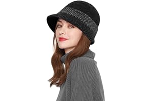 Comilaka Damska czapka beret czapka beanie cloche czapka gazeciarz zimowa ciepła dzianinowa czapka daszek czapka z daszkiem, Czarny, Rozmiar uniwersalny