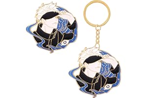 XSLGOGO Anime Jujutsu Kaisen Gojo Satoru Spille Pin Jujutsu Kaisen Itadori Yuji Spille Jujutsu Kaisen Costume Cosplay Inumaki Toge Distintivi Fushiguro Megumi Keychian 1 * Spille 1 * keychian