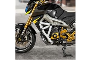 FATEXPRESS Motorcycle Crash Bar for Ya-maha MT-09 FZ-09 MT09 FZ09 XSR900 Tracer 900 MT FZ 09 2014 2015 2016, Steel Highway Bars Engine Guard Bumper Side Frame Falling Protector Fuel Tank Protection (White)