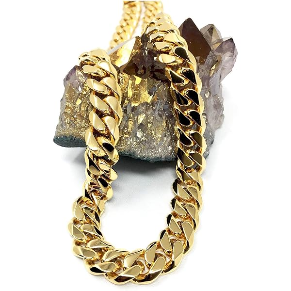 14K White Gold Cuban Link Chain 