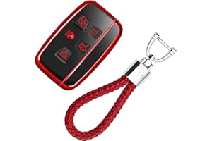 KASER Funda Carcasa Llave Coche Silicona TPU Compatible para Range Rover Jaguar Land-Rover Discovery 4 Evoque Jaguar XE XF XJ F-Pace Llaveros Cover Protección Mando a Distancia (Rojo)