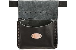 FERRARI PELLE Rimini - Borsa in Vera Pelle, Colore Nero, Rivetti Bruniti, Fatto a mano in Italia, Cintura non Inclusa