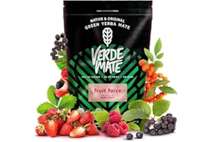 Verde Mate Green Fruit Force 0,5kg | Yerba mate fruité, stimulant | Yerba mate, guarana, airelle rouge, fraise | Stimulation naturelle | Yerba mate brésilien | 500g