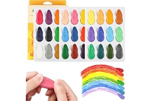 AILUYA 36 Farben Wachsmalstifte für Kleinkinder, Waschbare Kleinkindmalstifte, Wasserfeste Wachsmalstifte, Leicht zu Halten, Sicherheit und Ungiftig, Wachsmalkreide für DIY Handwerk Graffiti Schule Malerei