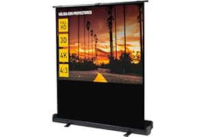 PHOENIX TECHNOLOGIES Phoenix - Pantalla de Proyeccion Portatil con Pie de Apoyo y Asa de Transporte 100 Pulgadas, 2 x 1.50 m, Formato 4: 3