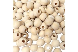 TOAOB THE ONE AND ONLY BABY TOAOB 100pcs Wooden Beads Round Wood Beads 15mm for Crafts Decoration DIY Jewelry Making