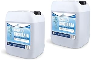 CHEMICA SOLUTIONS Acqua Bidistillata Pura per Uso Industriale e clinico 2 taniche da 10 Litri (20 Litri), Distillata Due Volte, Demineralizzata, Made in Italy
