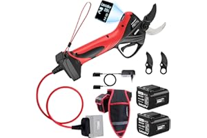 Laecabv Forbici Potatura a Batteria, LA40PRO 40mm Forbice Potatura a Batteria Professionali, LCD, 2 Batterie di Litio da 4Ah, Taglio Progressivo, Forbici Potatura Elettriche da Cesoie Olivo Vigneto