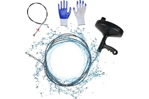 Furets Déboucheur Canalisation 7M + Spirale Nettoyage de Canalisation 4 Griffes 1,6M, Furet Deboucheur Evier Deboucheur Canalisation Professionnel pour WC, Cuisine, Salle de Bain, Evier, avec Gants