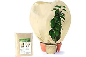 YUNSTK Ochrona roślin w zimie, wielokrotnego użytku, ochrona roślin doniczkowych, 120 x 180 cm, ochrona przed mrozem, z zamkiem błyskawicznym i ściągaczem, odporna na rozerwanie, zimowa plandeka ochronna na palmy, drzewo oliwne