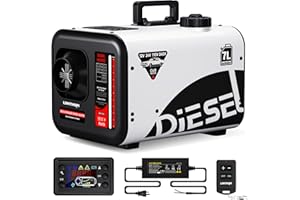 LDHTHOPI Dieselheizung 8 kW,12V/24V/110V-240V Standheizung diesel mit Timer, LCD-Display & Fernbedienung,Schnelles Aufheizen 7L Luft Dieselheizung Energieeinsparung für Garage, Camping, Wohnmobil Weiß