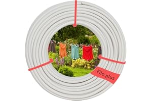 parpyon® Hilo para tender la ropa de exterior, 20 m x 4,5 mm de diámetro Plus, resistente para tendedero exterior, fabricado en Italia, cable de acero revestido
