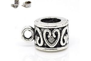 LA BOUTIQUE DE KARINE Juego de 12 anillas de metal plateado para abalorios de pulseras