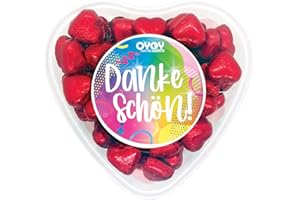 ‎OYOY 500g Schokoherzen aus Milchschokolade I ca. 65 Stück I Fair Trade Kakao I in einer Dankeschön-Geschenkbox I Dose in Herzform I Ideal um einen kleinen Gruß zu senden