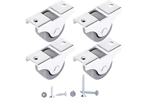 DIFORMA Rueda de goma y plástico con placa de metal de 25 mm de movimiento suave para muebles