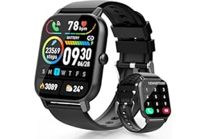 Aptkdoe Reloj Inteligente Hombre Mujer con Llamadas Bluetooth, 1.85" HD Smart Watch, 112 Modos Deportivos Smartwatch, Impermeable IP68 Pulsera Actividad con Pulsómetro/Monitor Sueño/Podómetro