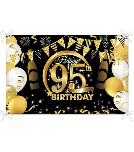 95. Geburtstags Deko Banner Für Frauen – Lila Glitzer-Stoffschild 150 X 90 Cm, Mit Ösen, Wasserfest