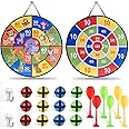 26" Large Dart Board Game Set for Kids with 12 Sticky Balls, Dinosaur Toys Double-sided Foldable Indoor Outdoor Fun Party Play Games Toys Gifts for Boys Girls Kids (Animal)