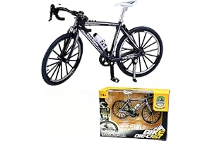 LIULINY Grå fingercykel modell, 1:8 mountainbikemodell | Legering mini miniatyr cykel ornament, ser inte, är fallsäker, miljö