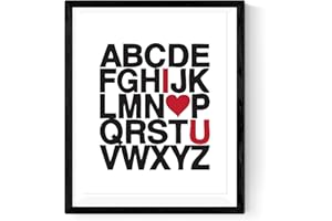 Nacnic Ramka Druk artystyczny I LIEBE DICH ABECEDARIO. Wydrukowano na papierze 250 gramów wysokiej jakości i odpornych atramentów. Romantyczny plakat artystyczny. Rozmiar A3