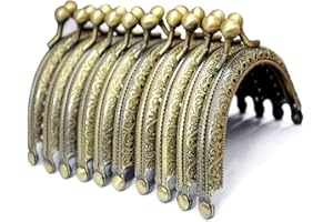 BROADREAM Chiusure di Borsa/Portafoglio,Chiusure Clasp para Portafoglio Borsa a Mano,10 Pezzi 8.5cm DIY Borsetta Vintage Accessori Maniglia per Borse