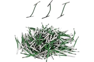 TSHAOUN Metal Treasury Tags, 200 Pieces Treasury Tags Metal-Ended Kit, Green, Elasticity Metal Treasury Tags Set, Cord Paper Tie Tags, Portable String Binders, Office Fasteners (200)