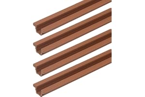 cyclingcolors 4x Rail de guidage 1 mètre pour porte coulissante en plastique Meuble Ferrure Guide Coulisse Glissière Insert Garniture Placard Armoire Dressing, marron