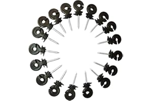 cukol 20 stück Isolatoren Weidezaun, Weidezaun Isolatoren Ringisolatoren mit Gewinde für Isolatoren Weidezaun Ecke Ecken zur Befestigung von Weidezaunlitze, Electric Fence Insulators (Schwarz)