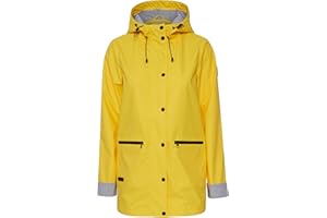 OXMO OXBecky Damen Regenmantel Regenjacke Übergangsjacke mit Kapuze