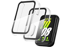 Diruite 2-Pack Case for Samsung Galaxy Fit 3 Tempered Glass Screen Protector,Ultra Thin HD Scratch Resistant PC Protective Cover,Transparent&Transparent