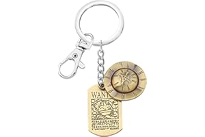FAADBUK Anime Jewelry Bronze Straw Hat Necklace Bronze Straw Hat Keychain Cosplay Fans Gift(Luffy Human Skeleton Hat K-S)