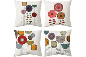 Bestash Fundas Cojines 45x45 Juego de 4 Fundas de Cojines Terciopelo Funda Cojin Decorativas Modernas para Cama Decoración Sofás Sala de Estar Dormitorio（Flor）