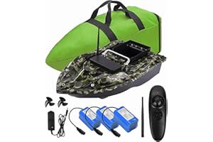 YLLLLY Barchino carpfishing Bait Boat, 12000mah Batterie di grande capacità Barca esca da pesca, 500m Telecomando, 1,5 kg di carico Hopper.wind e resistente alle onde, con borsa. Dare antenne, eliche.QW