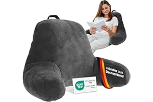 ‎ELONEO ELONEO Rückenkissen, Lesekissen für Bett und Sofa mit Armlehnen – Ideal als Rückenstütze für mehr Halt und Komfort von Rücken, Kopf und Nacken, Sitzen, 76 × 46 × 40 cm