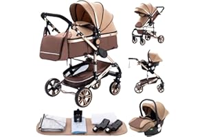 YAZOCO Poussettes Citadines Poussettes Combinées Poussette 3 en 1 Tricycle Baby Walker Poussette Haute Paysage Poussettes Pliantes Trolley Bébé Landau pour Bébé 0-36