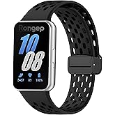 Rongep [Air Loop] Samsung Galaxy Fit 3 ile Uyumlu Kordon Delikli Tasarım Manyetik Tokalı Galaxy Fit3 Kordon Terletmeyen Yumuş
