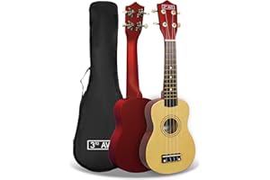 3rd Avenue Ukulele soprano beginner 3rd Avenue da 21 pollici – Naturale – Custodia Ukulele GRATUITA
